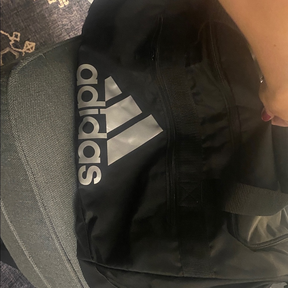 Adidas Black and Gray Gym Bag